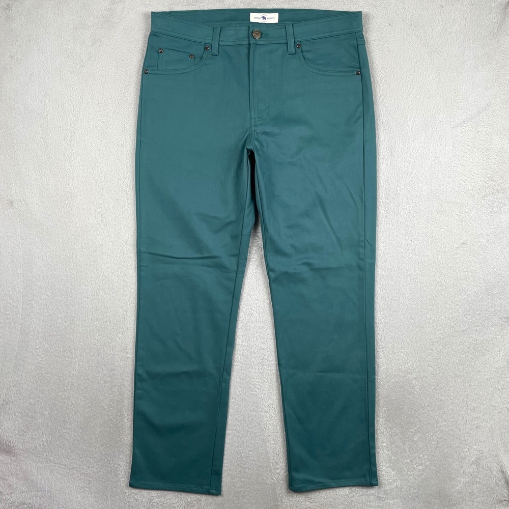 Onward Reserve Five Pocket Pant Men 34x30 Green Straight Stretch Preppy Chino